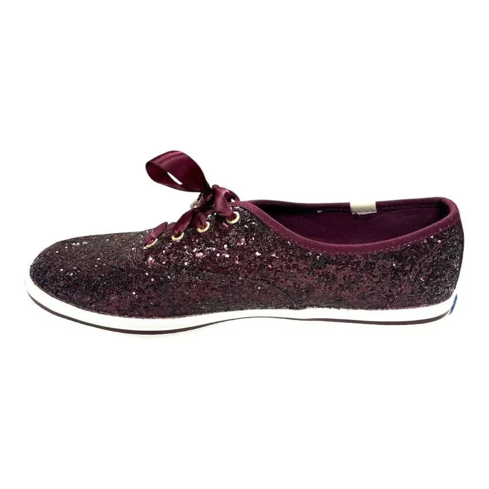 Keds Kate Spade New York Deep Cherry Glitter Sneakers Women’s Shoes Size 8.5